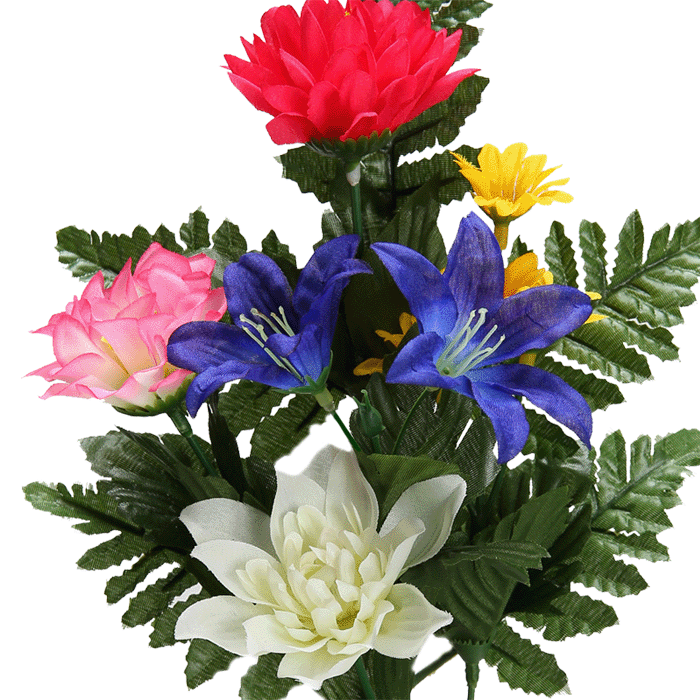 全長約40cm お安いカラフル仏花 1対(2束)売 1,000円以下仏花(ききょう)高さ40cm 幅18cm)3895-2