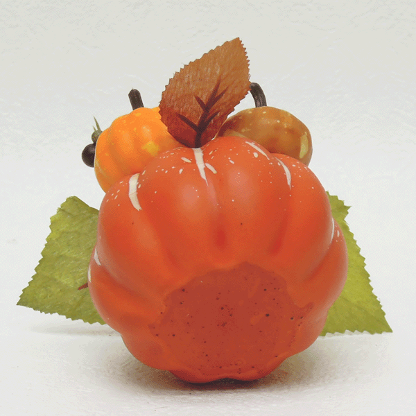 【ハロウィンミニアレンジ】1個売 ミニパンプキンアレンジ (パンプキン3個付) 高さ約11cm 最大幅約13cm L-3208 3
