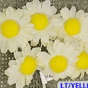 マーガレット【造花】(イエロー・5輪束) マーガレットピック(ワイヤー付) 花径3.5cm(全長約11cm)1031-5-04