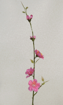 【造花 桃の節句花】全長38cm 桃の花5輪付き (花径1〜3.5cm)VE-6637