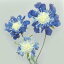 在庫わずか【造花】3輪付スカビオサ(ブルー) 全長約65cm H0395