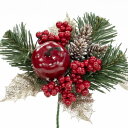 おすすめ商品【アップル付 クリスマスピック】 クリスマス ピック (全体径約10cm〜12cm) V22181