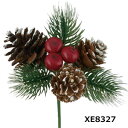 コーンベリーピック 全長約16cm 【クリスマスオーナメント】Xe8327