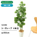 フェイクグリーン 観葉植物 フェイク 人工観葉植物 大型 光触媒 造花 インテリア リアル おしゃれ お祝い 空気清浄 玄関 室内 トイレ 部屋 消臭 抗菌 虫除け 大きい 葉 枝 鉢 銀 酸化チタン シーグレープ 4本立 スマートポット ヤシの繊維 【日付指定・ギフト不可】3382