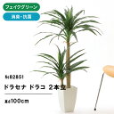 フェイクグリーン 観葉植物 フェイク 人工観葉植物 光触媒 造花 インテリア リアル おしゃれ ドラセナ お祝い シンプル オフィス 室内 鉢 観葉樹 空気清浄 消臭 抗菌 銀 酸化チタン オススメ ドラコ 2本立 高さ95〜105cm 白角ポット 【日付指定・ギフト不可】No82851