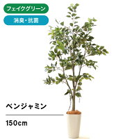 フェイクグリーン 造花 人工 光触媒 観葉 植物 150cm 樹 木 大型 リアル 空気清浄 インテリア おしゃれ 玄関 室内 トイレ 部屋 消臭 抗菌 大きい リビング 風水 シンプル オフィス 鉢 銀 酸化チタン フィカス ベンジャミン 150cm スマートポット CHIC8 ヤシの繊維 No92761