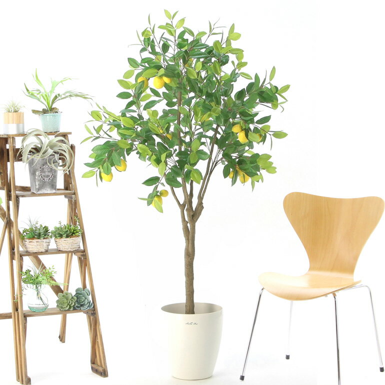 人工観葉植物 150cm フェイクグリーン 観葉植物 通販 シンプル 人工 大型 おしゃれ 造花 観葉植物 オフィス インテリア 室内 鉢 人工観葉樹 空気清浄 消臭 抗菌 光触媒 柑橘 かわいらしい 実付 レモンの木 高さ150cm ラスターポット 265 No