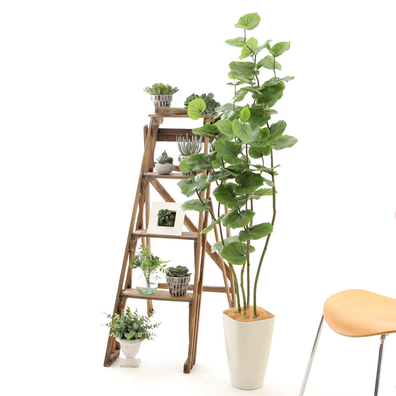 12 18 出荷予定 人工 観葉植物 造花 フェイクグリーン 150cm おしゃれ インテリア 大型 室内 鉢 シンプル オフィス 人工 デラックス リアル シーグレープ 4本立 観葉樹 スマートポット Chic8