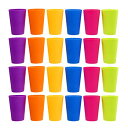 BESTOYARD プラスチックコップ コップ カップ 耐熱 プラスチック プラカップ 200ml マルチカラー色 飲みカップ 再利用可能 耐熱プラコップ 幼稚園 保育園 24個入(ランダムカラー)