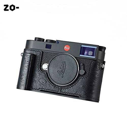 楽天zo-対応 Leica ライカ M11 カメラケース カメラカバー カメラバッグ カメラホルダー フランスのダチョウの皮 + メタルベース + メタルグリップ、【Koowl手作りのレザー フランスのダチョウの皮 +メタルカメラハーフケース、スタ