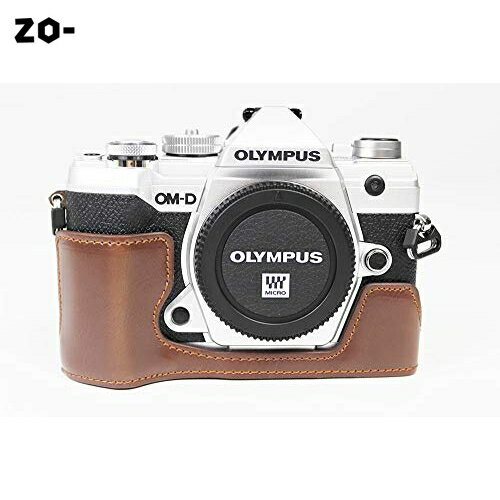 対応 Olympus オリンパス PEN OM-D E-M5 Mark III カメラ バッグ カメラ ケース 、Koowl手作りトップクラスのPUレザーカメラハーフケース、Olympus オリンパス PEN OM-D E-M5 Mark