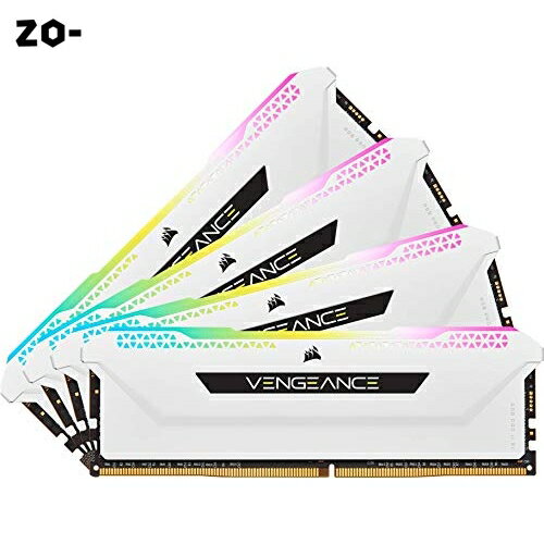 Corsair DDR4-3200MHz デスクトップPC用 メモリ VENGANCE RGB PRO SLシリーズ 32GB [8GB×4枚] CMH32GX4M4E3200C16W