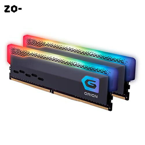 GeIL ORION RGB DDR4 RAM，32GB (16GBx2) 3600MHz 1.35V XMP2.0，Intel/AMD 兼用、高速性能、卓越したパーフォーマンス、RGBライティング効果、ファンタジーデザイン Long DI