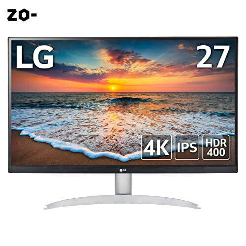 LG モニター ディスプレイ 27UP600-W 27インチ/4K/IPS非光沢/DCI-P3 95%/DisplayHDR400/FreeSync/HDMI×2、DisplayPort/ブルーライト低減、