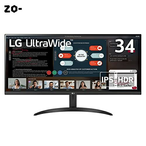 LG モニター ディスプレイ 34WP500-B 34インチ/21:9 ウルトラワイド(2560×1080)/HDR/IPS 非光沢/FreeSync/75Hz/HDMI×2/ブルーライト低減、フリッカーセ