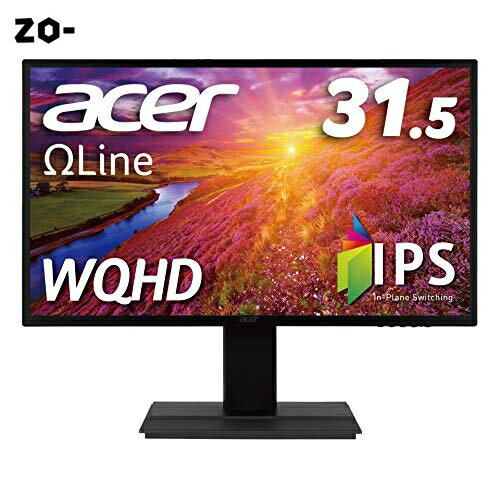 Acer モニター OmegaLine EB321HQUDbmidphx 31.5インチ IPS 非光沢 WQHD 75Hz 4ms HDMI DVI DisplayPort PIP/PBP VESAマウント対応 スピーカー内蔵 高さ調整