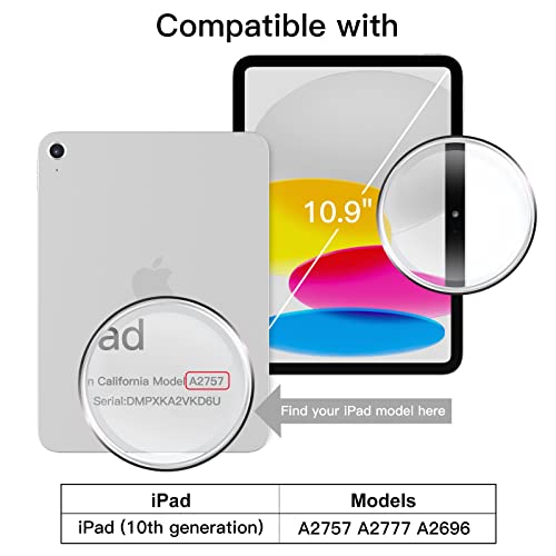 JEDirect iPad 10 ケース（10.9インチ、2022モデル、第10世代用）スリムスタンドハードバック ウェイクアップ/オートスリープ機能付き タブレットカバー (ブラック) 2