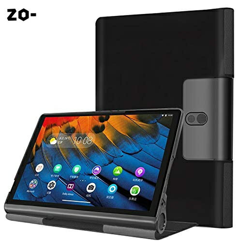 【液晶フィルムとタッチペンおまけ】Pysea Lenovo Yoga Smart Tab ZA3V0052JP ケース2019モデル PUレザ製 三つ折りカバー マグレット開閉式 レノボYoga Tab 5 YT-X705F ケース スタン