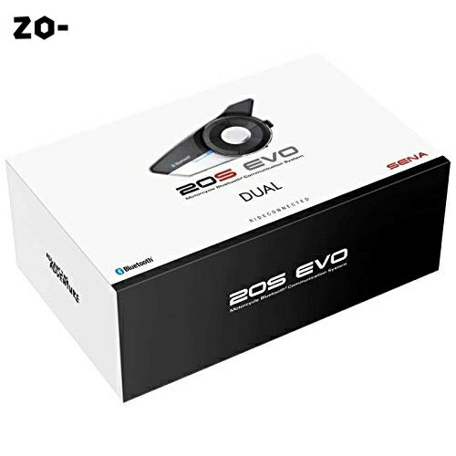 Sena 20S EVO オートバイ用 Bluetooth 4.1 通信システム 先進的インターコム HDオーディオ ヘッドセット シャークフィンアンテナ Dual ブラック 20S-EVO-01D