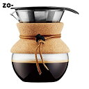 BODUM ボダム POUR OVER プアオーバー ドリップコーヒーメーカー (ステンレスフィルター付き) 500ml コルク 【正規品】 11592-109GB