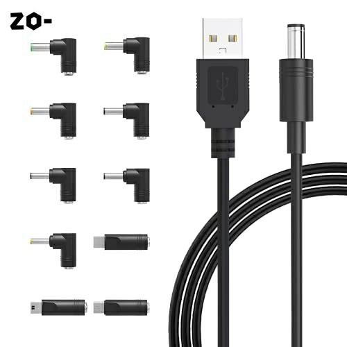 IBERLS USB - DC 5V dP[u DCvO jo[T 5.5 * 2.1mm WbN[dR[h RlN^[`bv10t (5.5x2.5A4.8x1.7A4.0x1.7A4.0x1.35A3.5x1.35A3.