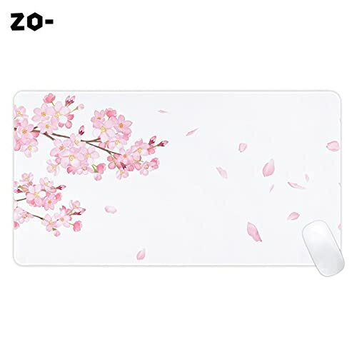 和風 桜 マウスパッド 大型 ゲーミング 水彩画 花びら 舞う サクラ マウスマット デスクマット 特大 おおきい キーボードパッド ゴム底 エレコム 光学式 マウス対応 滑り止め 耐久性 良い おしゃれ かわいい 防水 サイバーカフェ オ