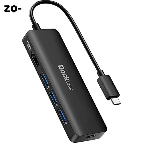 USB Type-C ハブ 4K@60Hz Dockteck USB-C ハブ 5-in-1 アダプタ Type C 4K HDMIポート 100W PDポート 3..