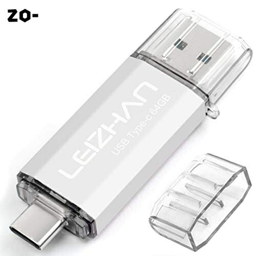 LEIZHAN 64GB TYPE-C USB フラッシュドライブ 3.0 メモリー OTG スティック 人気USB 高速転送 携帯電話 スマートフォン コンピューター用 容量不足解消 マイクロペンドライブ 大容量 Uスティック (64GB
