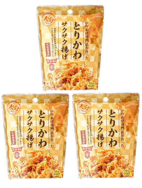 Rakuten - 大分からあげ とりかわサクサク揚げ 九州醤油味 30gx3袋 おつまみ おやつ スナック フンドーキン醤油使用