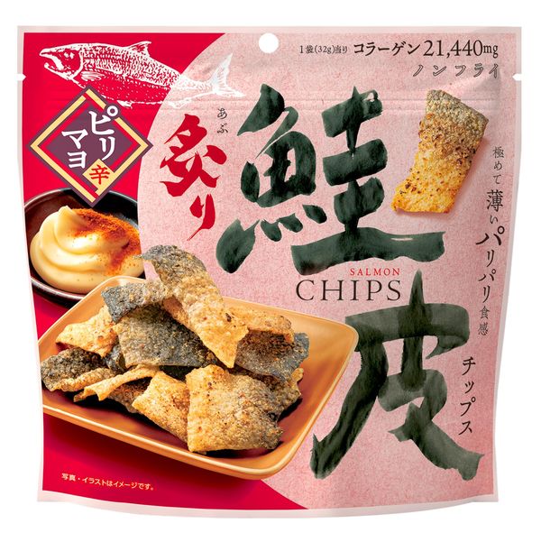 樂天商城 - MD 炙り鮭皮チップス ピリ辛マヨ 32gx4袋