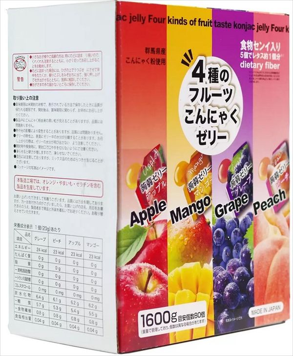 4種のフルーツ こんにゃくゼリー 80個入り zozo-10085865 zo- サンプル画像3