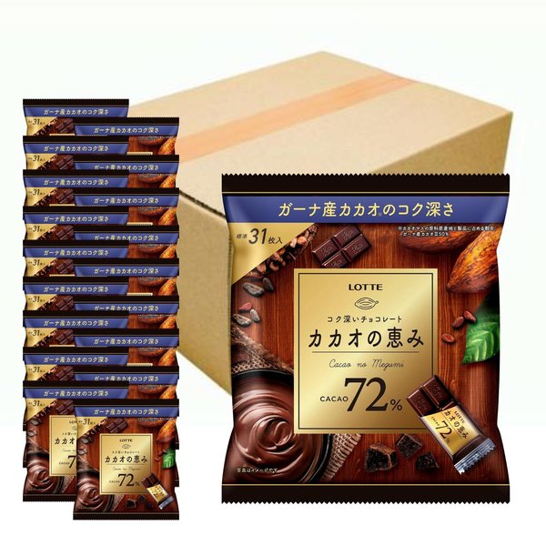 樂天商城 - ケース販売ロッテ カカオの恵み72%シェアパック 124gx18個