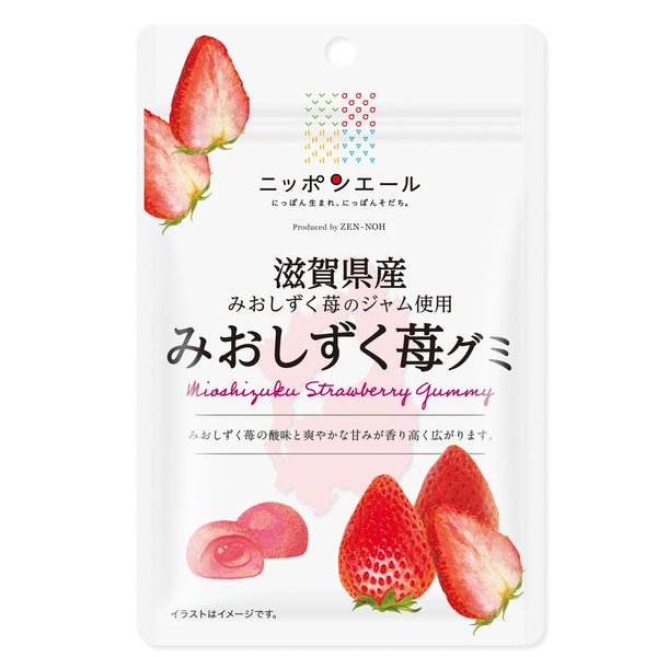 全国農協食品 滋賀県産みおしずく苺グミ 40gx10袋