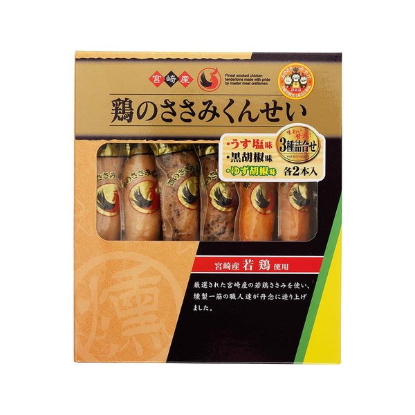 Rakuten - 雲海物産 おつまみ 鶏のささみくんせい 3種詰合せ 168g(28gx6本)x5箱