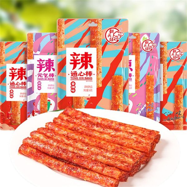 乐天商城 - 辣条 中国 お菓子 翻天娃辣条超辛い通心棒+微辛い元气棒68gx2袋麻辣休食品小吃 素食手撕面筋 爆辣通心棒 通心棒 ベースフード ご飯のお供 おつまみ 香辣薯条 湖南特 中華食材 旧零食 麻辣小零食 辣條 ベジタリアンスパイシースナックおつまみ 辛口 おつまみ おやつ 辣条 爆辣