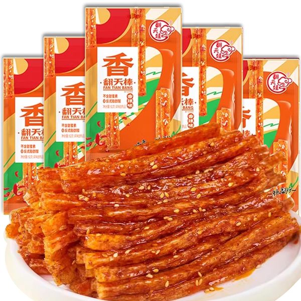 樂天商城 - YAYAMIYA ラーティアオ 辣条 中国 お菓子 翻天娃辣条 [大容量パッケージ 82g] 麻辣休食品小吃 素食手撕面筋 爆辣通心棒 元気棒 ベースフード ご飯のお供 おつまみ 香辣薯条 湖南特 中華食材 旧零食 麻辣小零食 辣條 ベジタリアンスパイシースナックおつまみ 辛口 おつまみ お