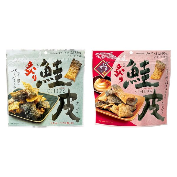 樂天商城 - MDホールディングス 炙り鮭皮チップス 塩 ピリ辛マヨ ネコポス アソート セット (2袋)