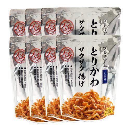 プレミアム とりかわサクサク揚げ しお味 30gx8袋セット 国産鶏皮&米油使用 大分からあげ