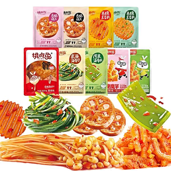 樂天商城 - ラーティアオ 香辣素食礼包 爽やかな味わい 自然の風味と食感 おいしい菜食 純天然食材 5種類 中国お菓子 麻辣 お菓子 辛いお菓子 辣条 麻辣 辛い食べ物 中国零食 零食大礼包 香辣零食 中華食材 中華料理 こんにゃく昆布エノキじゃがいもレンコン 即席 蔬菜辣味合 辣味休零食