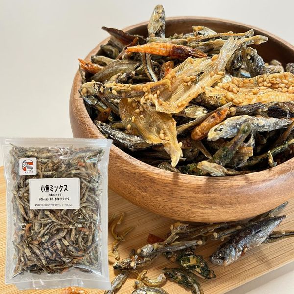 つまみプロ秀信 小魚ミックス (いわし 小あじ エビ きびなご いわしせんべい 青のり小魚) カルシウム ..