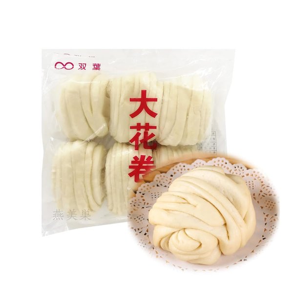 選べる 中華まん 双葉大饅頭 双葉大花巻 マントウ 中国の蒸しまんじゅう 中華伝統面点 冷凍食品 (双葉大花巻6个入, 2点)