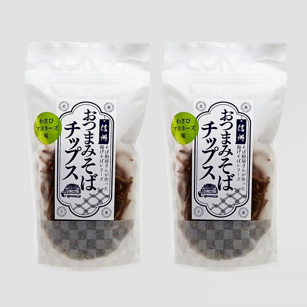 乐天商城 - 信州おつまみそばチップス (2袋, わさびマヨネーズ味)