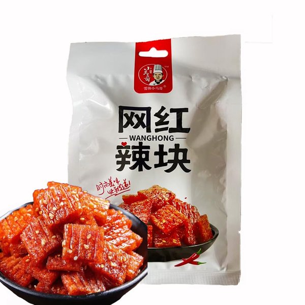 乐天商城 - 小馬哥中華辣条 辣棒 辣 辣絲 ラーティアオ 中華風のおやつ、お酒にも合うスナック菓子 ピリ辛旨い 華流菓子 (70gx4点, 网紅面筋)