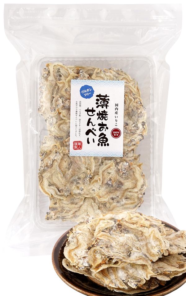 樂天商城 - 薄焼お魚せんべい 50g いりこお徳用袋 薄焼きいわし うす焼き イワシ カルシウム おさかな せんべい 煎餅 瀬戸内産100% グルテンフリー 国産 小豆島 子供 こども お菓子 おかし おやつ 出汁 おいしい シニア 高齢者 オリーブアイランド oliveisland