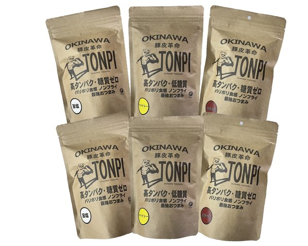 樂天商城 - お菓子 おつまみ 『 TONPI (トンピ) 旨塩/スパイシー/スモーク 』3種セットx2 (旨塩/スパイシー/スモーク 各2袋) ノンフライ 糖質ゼロ