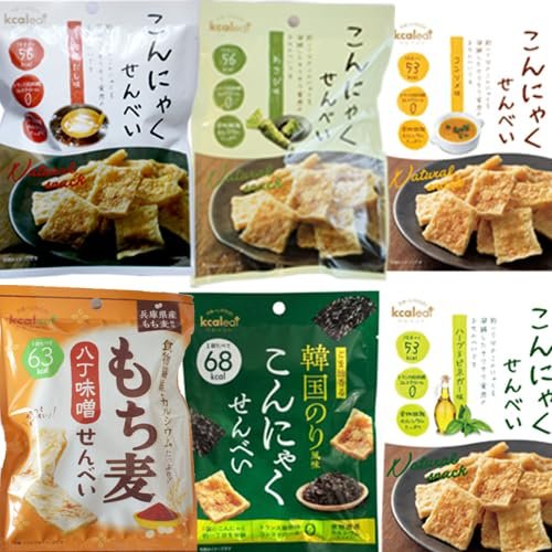 樂天商城 - こんにゃくせんべい 6種各3袋 18袋セット(もち麦せんべい八丁味噌・和風だし・わさび・ハーブ&ビネガー・コンソメ・韓国のり風味)