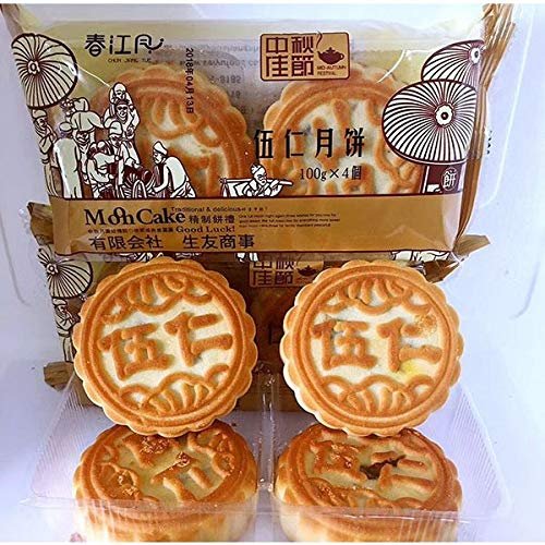 偉業 五仁月餅 5種類木の実入り月餅 4個入 mooncake 月 中国お菓子 中元ギフト