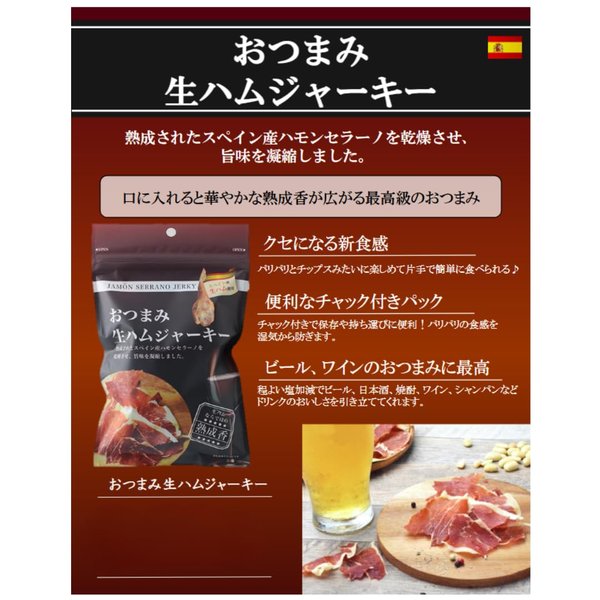 常温 おつまみ 生ハムジャーキー (ハモンセラーノ) スペイン産 生ハム 20gx2袋 三友フーズ ＜ポスト投函＞ zozo-10090419 zo- サンプル画像2