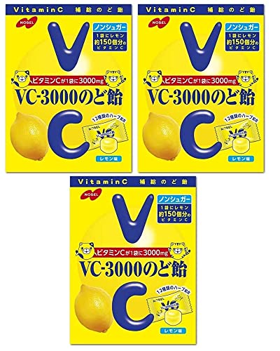 ノーベル製菓 VC-3000のど飴 レモン 12種類のハーブ配合(3袋)おまけ付【在庫あり】 ノーベル製菓 VC-3000のど飴 レモン 12種類のハーブ配合(3袋)おまけ付【在庫あり】