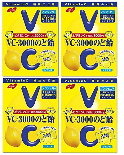 ノーベル製菓 VC-3000のど飴 レモン 12種類のハーブ配合(4袋)おまけ付【在庫あり】 ノーベル製菓 VC-3000のど飴 レモン 12種類のハーブ配合(4袋)おまけ付【在庫あり】